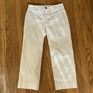 Old Navy ivory mid-rise wide leg cropped chinos 2P